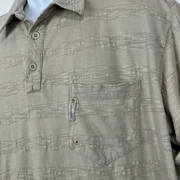Columbia Polo Shirt Men Extra Large Tan Short Sleeve Collared Tee Textured Adult - Picture 6 of 14